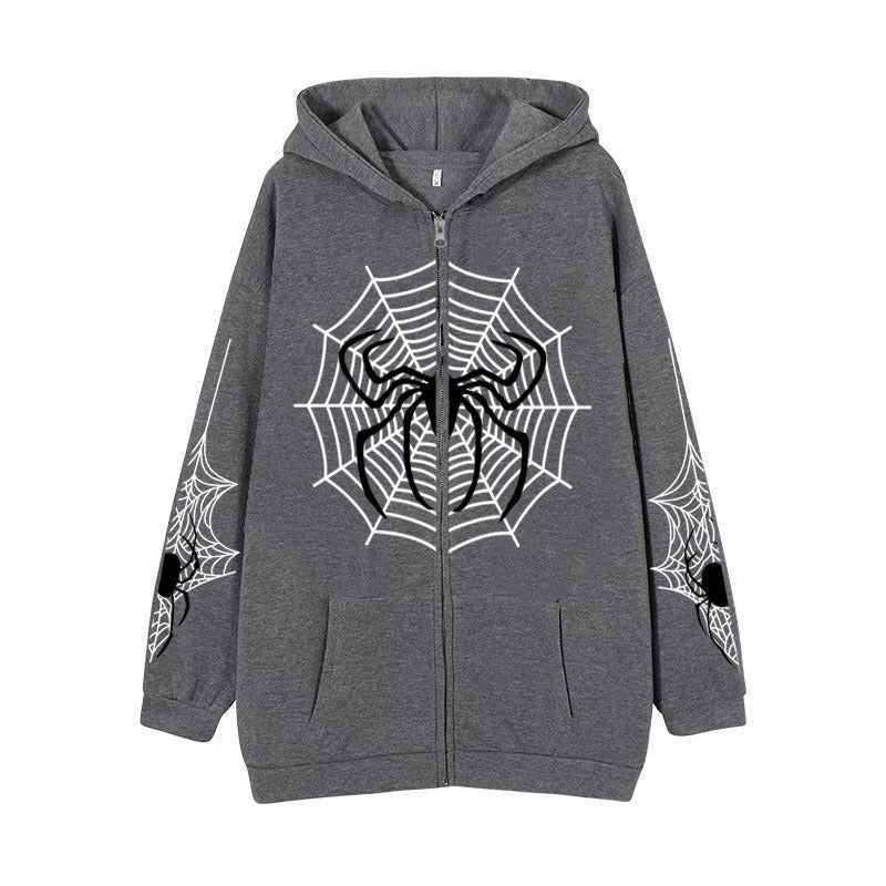 Spider Web Zipper Foreign Trade Sweater Street Fashion Hoodie