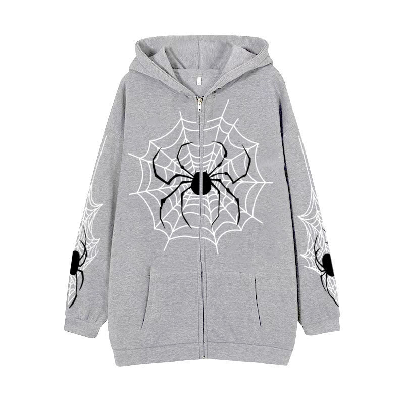 Spider Web Zipper Foreign Trade Sweater Street Fashion Hoodie