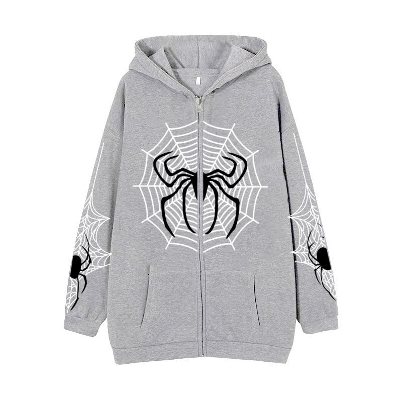 Spider Web Zipper Foreign Trade Sweater Street Fashion Hoodie