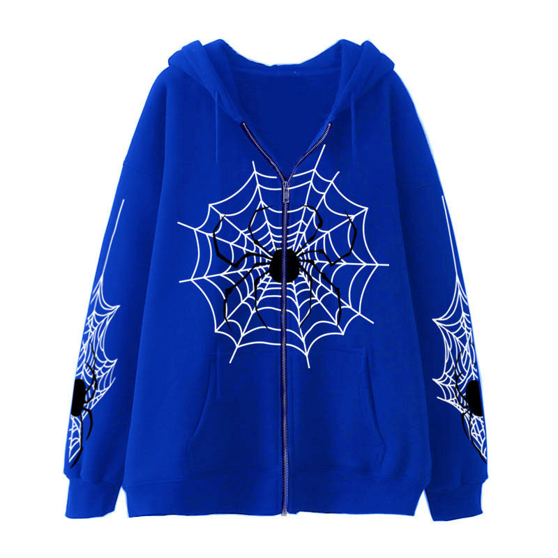 Spider Web Zipper Foreign Trade Sweater Street Fashion Hoodie